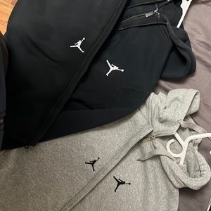 Two air jordan sweatsuits XXL men’s black and grey sets